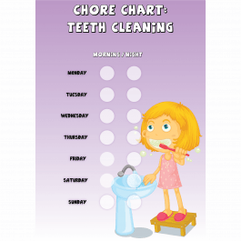 Girls Chore Chart 'Teeth Cleaning'