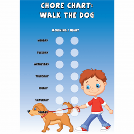 Boys Chore Chart 'Walk the Dog'