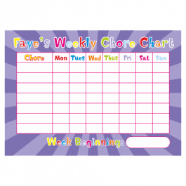 Personalised Weekly Chore Charts