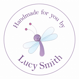 Personalised Craft Sticker - Dragonfly Design