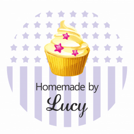 Personalised Craft Sticker - Purple Cupcake Design