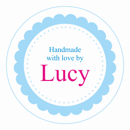 Personalised Craft Sticker - Blue Flower Design