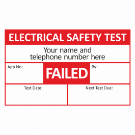Personalised PAT Testing Fail Stickers