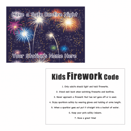 Children's Firework Code Postcards 