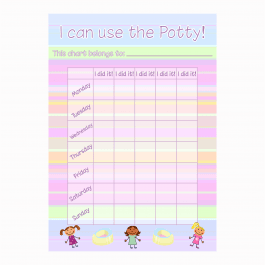 Girls Potty Training Reward Charts and Stickers