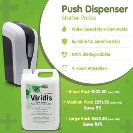 Viridis Hand Sanitiser Push Dispenser - Starter Pack