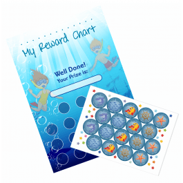 A3 Underwater Reward Chart and Matching 18 Stickers