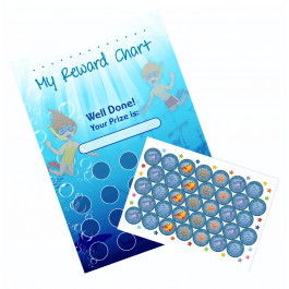A4 Underwater Reward Chart and Matching 35 Stickers