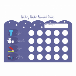 Bedtime Routine Reward Chart with Matching Stickers