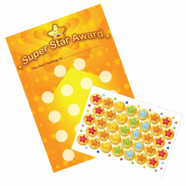 A4 Super Star Award Reward Chart and Stickers