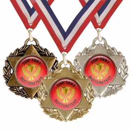 Star - Gold Wreath and Cup Medals and Ribbons