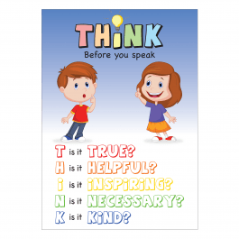 Think Before you Speak Educational Poster