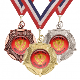 Tudor Rose - Gold Wreath and Cup Medals and Ribbons