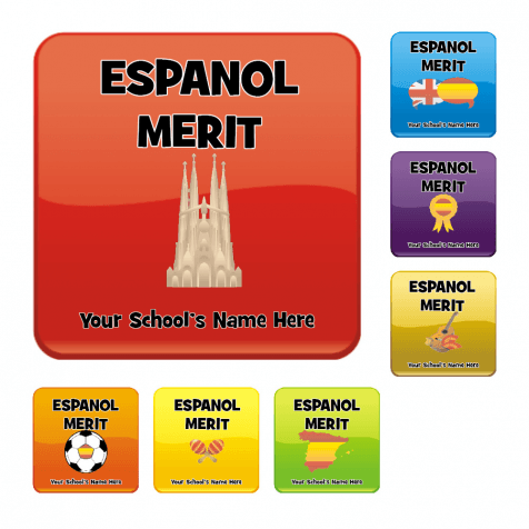 Spanish Square Reward Stickers