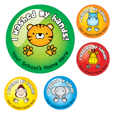 Washed Hand Animal Reward Stickers