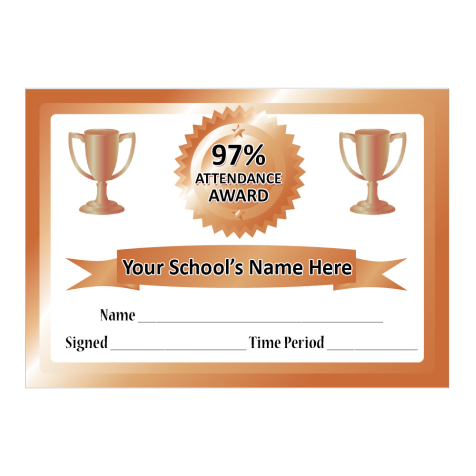 Bronze 97% Attendance Certificates