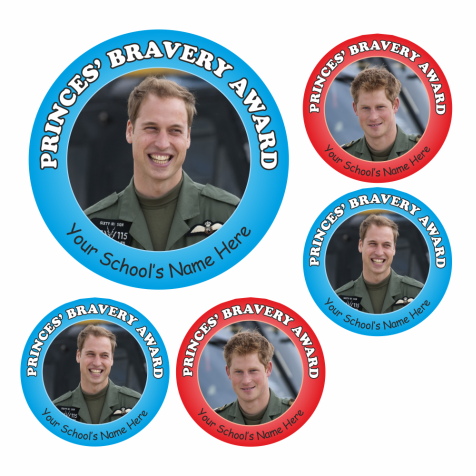 Princes Bravery Award Stickers