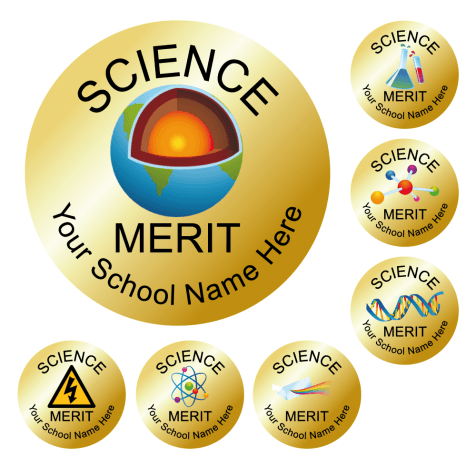 Science Reward Stickers - Metallic Gold