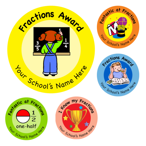 Fraction Award Stickers