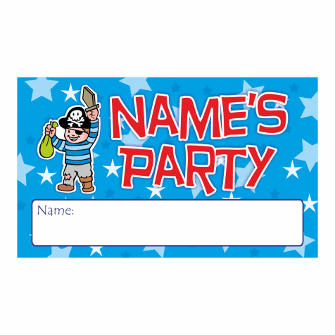 Personalised Pirate Party Name Stickers