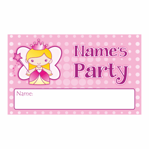 Personalised Princess Party Name Stickers