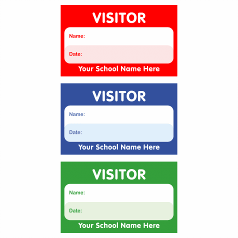 Large Visitor ID Rectangle Stickers