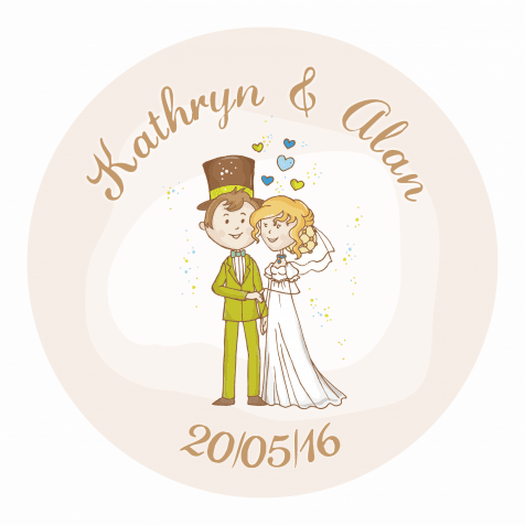 Personalised wedding stickers - Bride and Groom