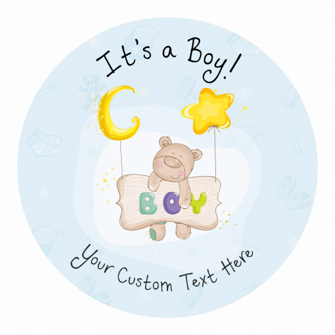 It's a Boy! Announcement Stickers - Stars Design