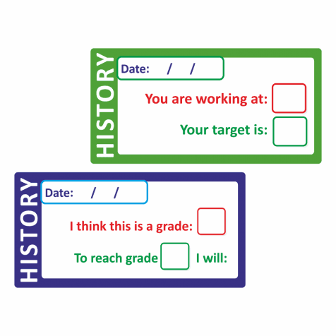 History Self / Peer Assessment Grade Stickers 