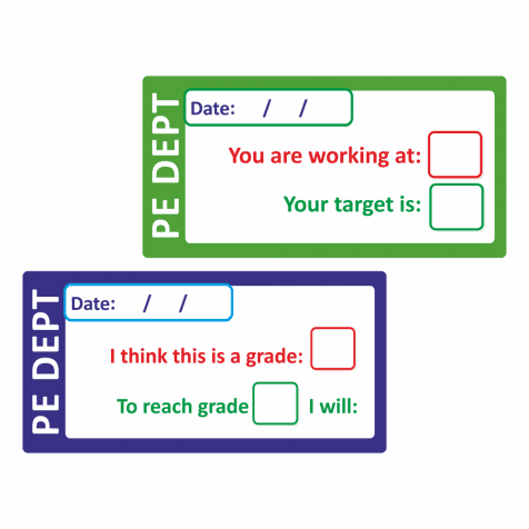 PE Self / Peer Assessment Grade Stickers 