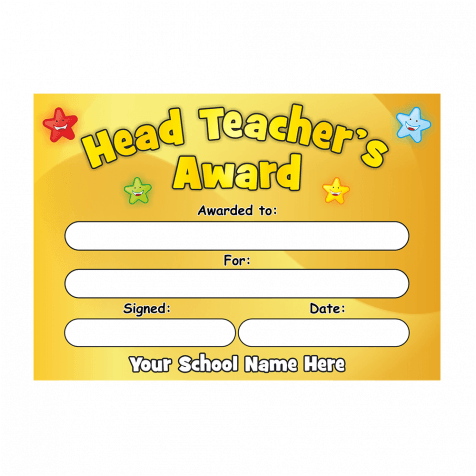 Head Teacher's Gold Stars Award Certificate Set