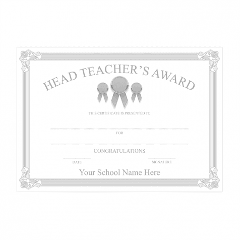 Head Teacher's Silver Award Certificate Set