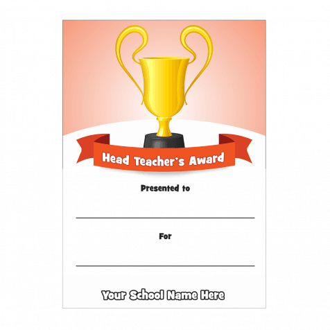 Head Teacher's Trophy Award Certificate Set