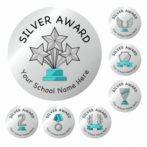 Silver Effect Award Stickers