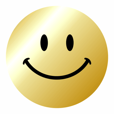 Gold Smiley Faces Reward Sticker Pack-Metallic