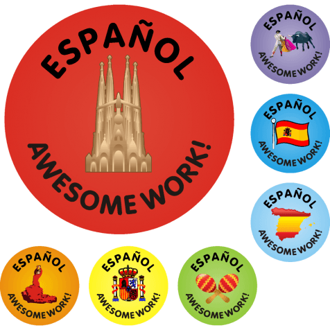 Spanish Awesome Work Stickers