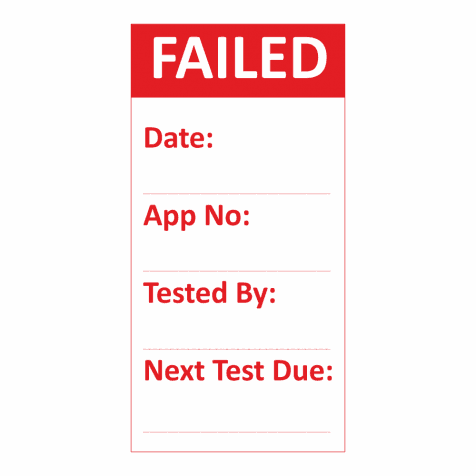 PAT Testing Failed Stickers