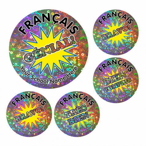 French Award Sparkly Stickers