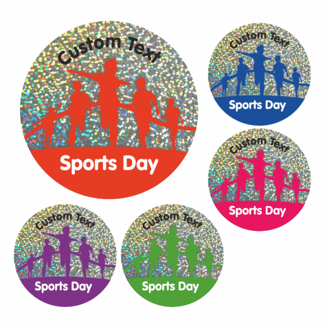 Sports Day Sparkly Race Stickers