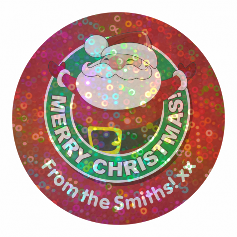 Sparkly Customisable Red Santa Christmas Stickers