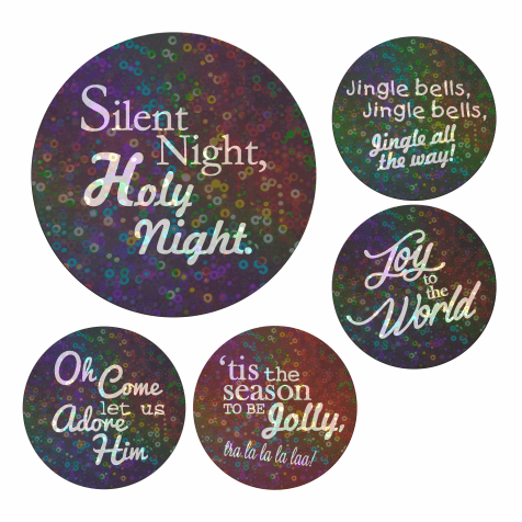 Sparkly Christmas Hymn Stickers