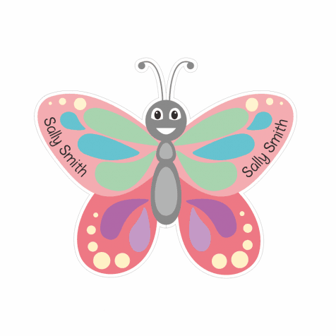 Butterfly Shoe Name Labels