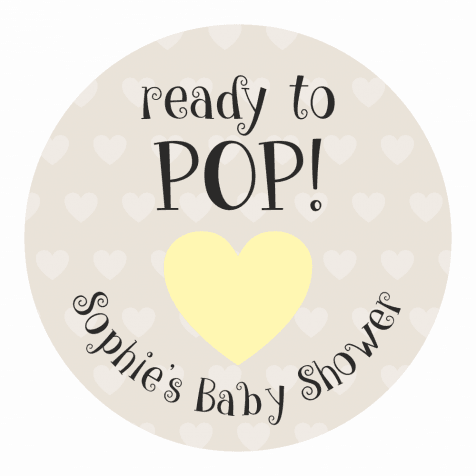 Ready to Pop Yellow Heart Stickers