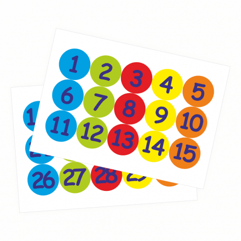 35mm Numbers 1-35 Stickers
