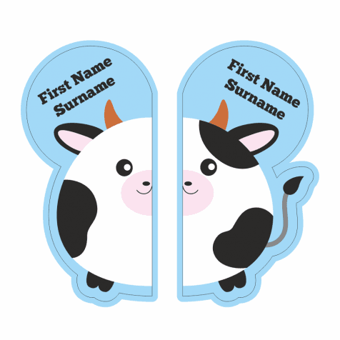 Cow Shoe Name Labels