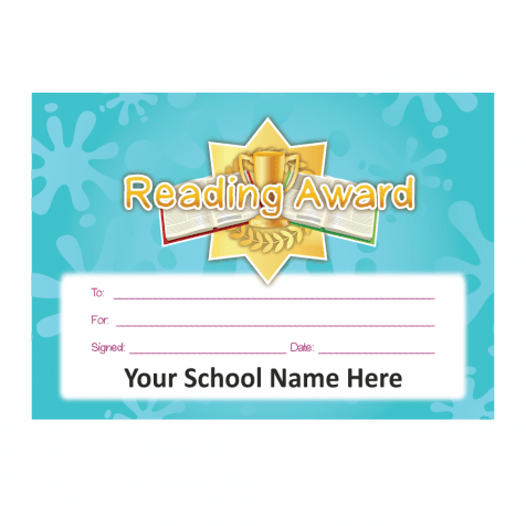 Reading Award Gold Star Certificate