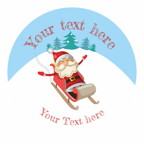 Christmas Stickers - Santa Sledding