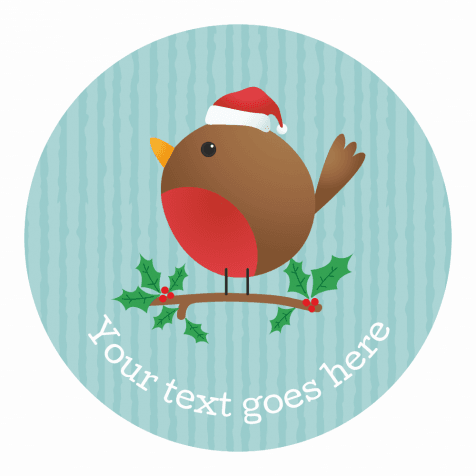 Christmas Stickers - Robin with Hat