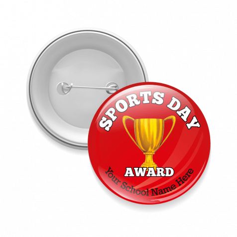Sports Day Award Trophy Button Badge