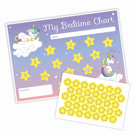 Unicorn Bedtime Chart & Stickers